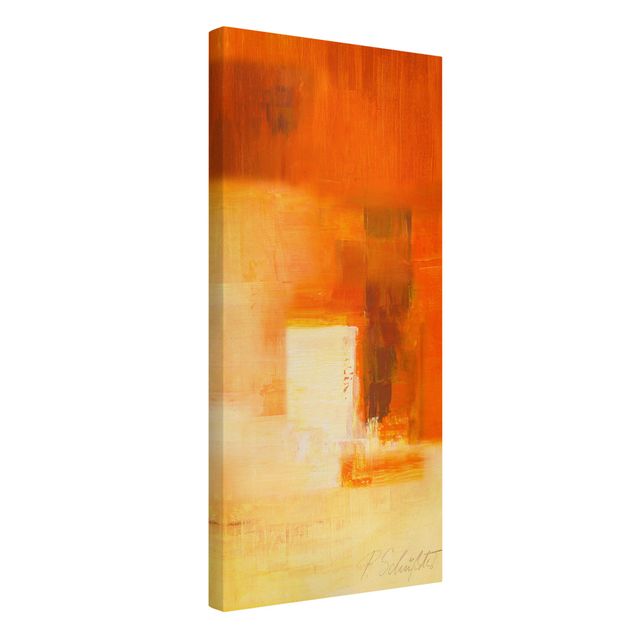 Billeder på lærred abstrakt Composition In Orange And Brown 03