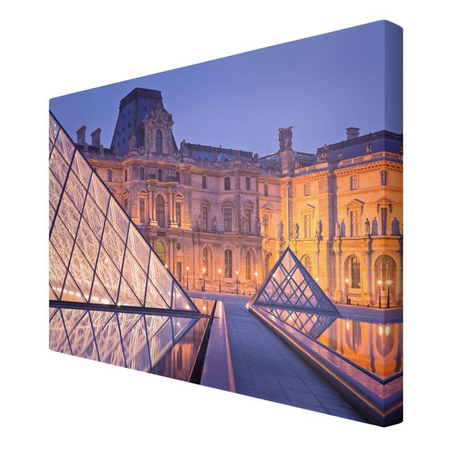 Billeder moderne Louvre Paris At Night