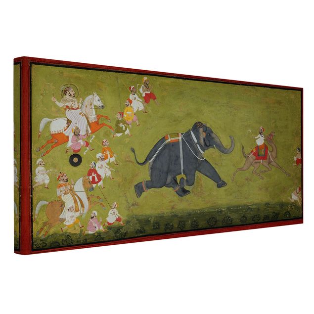Kunst stilarter Maharaja Jagat Singh Pursues A Fleeing Elephant