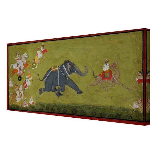 Billeder kunsttryk Maharaja Jagat Singh Pursues A Fleeing Elephant