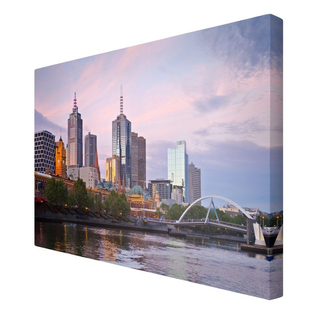 Billeder arkitektur og skyline Melbourne at sunset