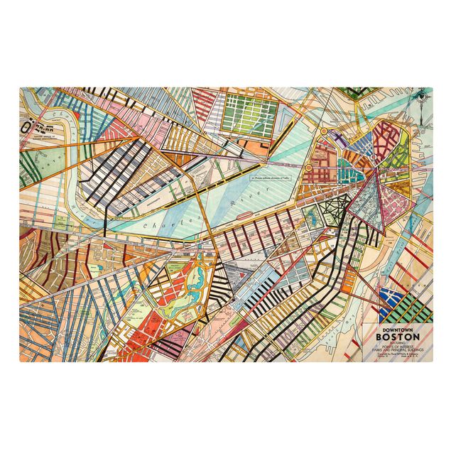 Billeder farvet Modern Map Of Boston