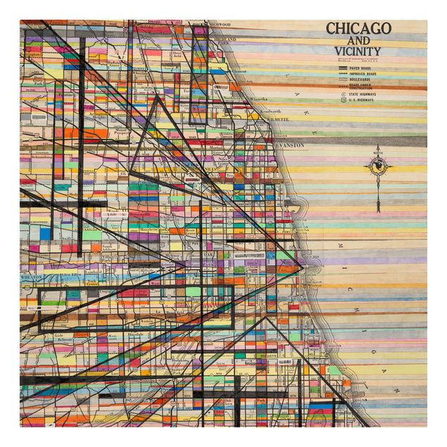 Billeder farvet Modern Map Of Chicago