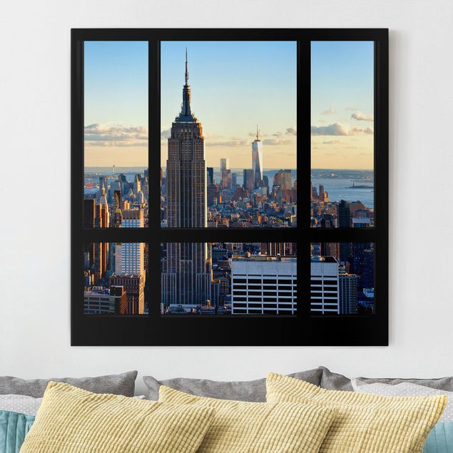 Billeder New York New York Window View Of The Empire State Building
