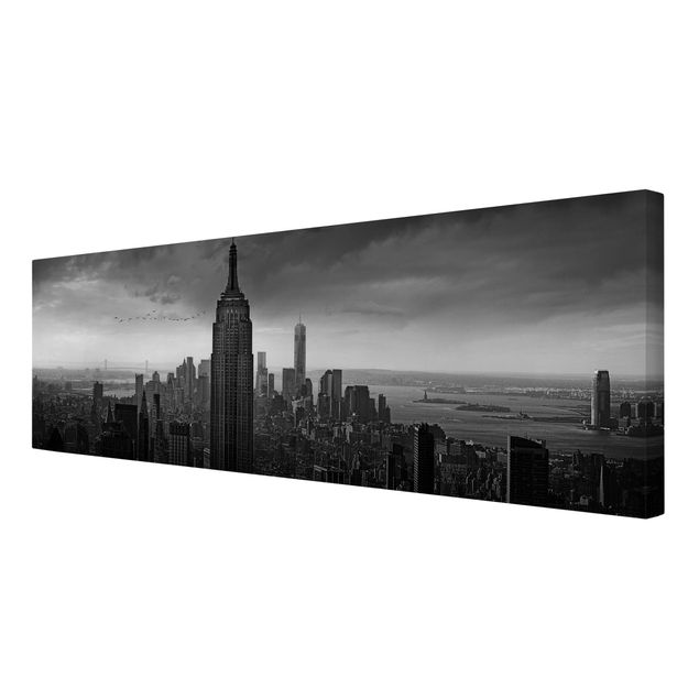 Billeder på lærred sort og hvid New York Rockefeller View