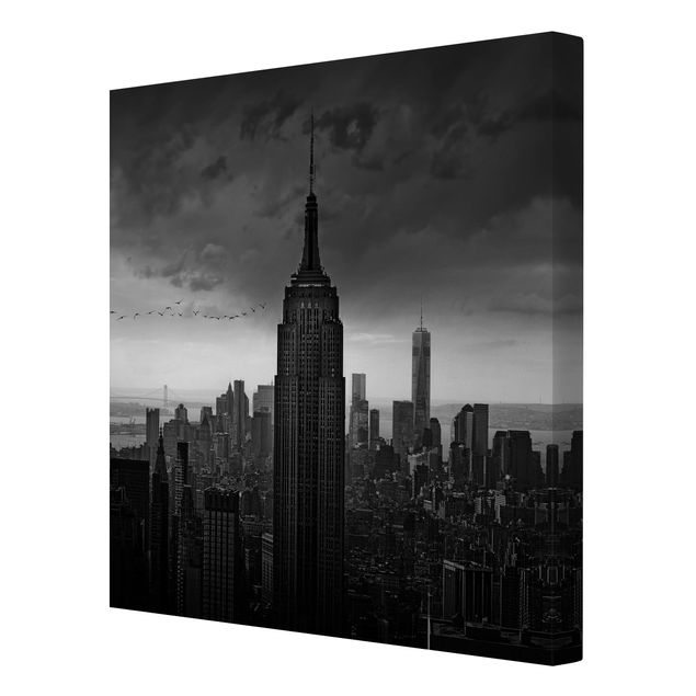 Billeder på lærred sort og hvid New York Rockefeller View