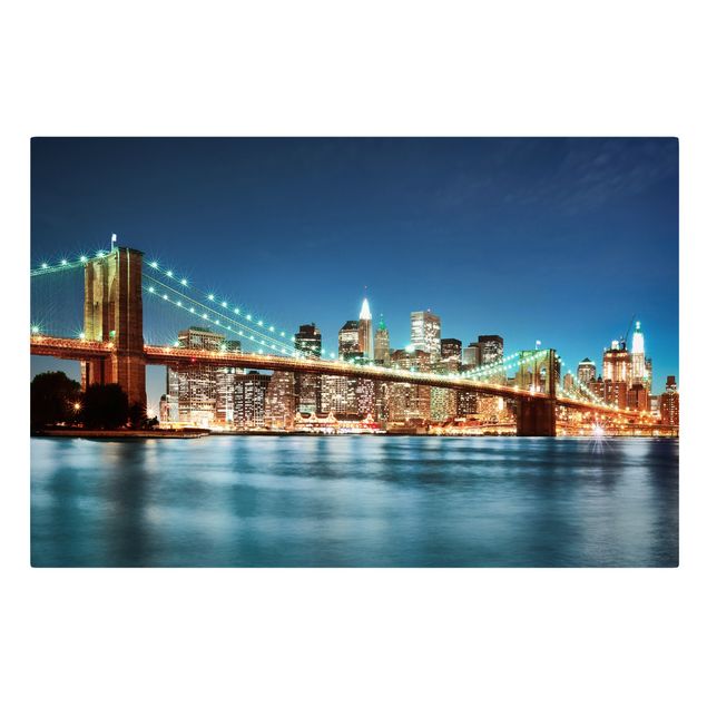 3D billeder Nighttime Manhattan Bridge