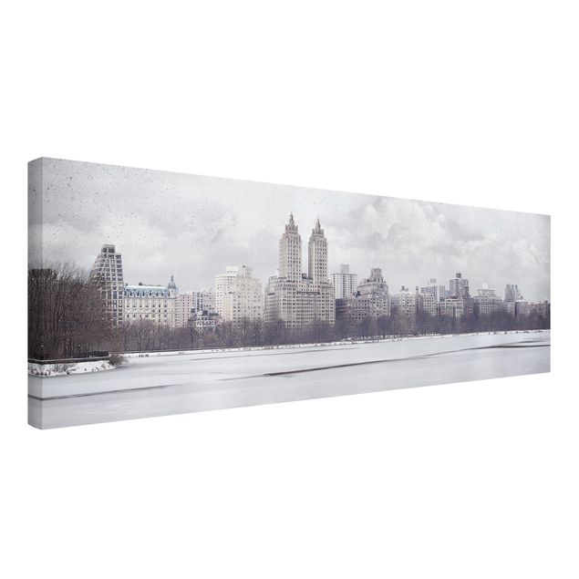 Billeder på lærred arkitektur og skyline No.YK2 New York In The Snow