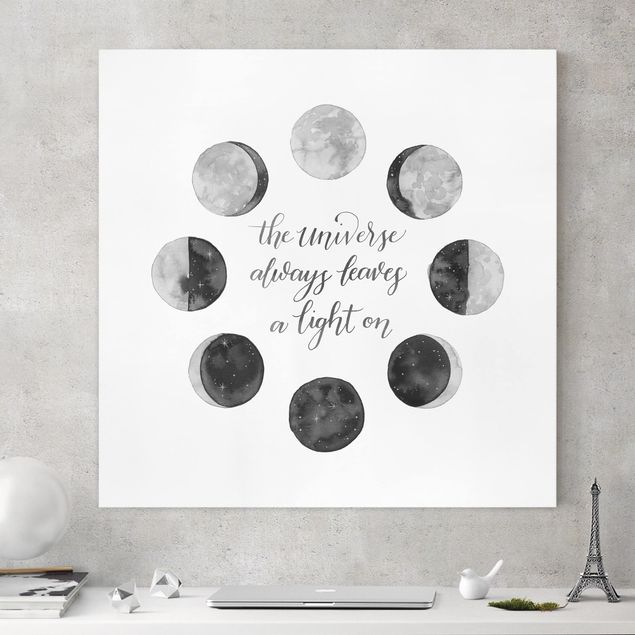 Billeder på lærred sort og hvid Ode To The Moon - Universe