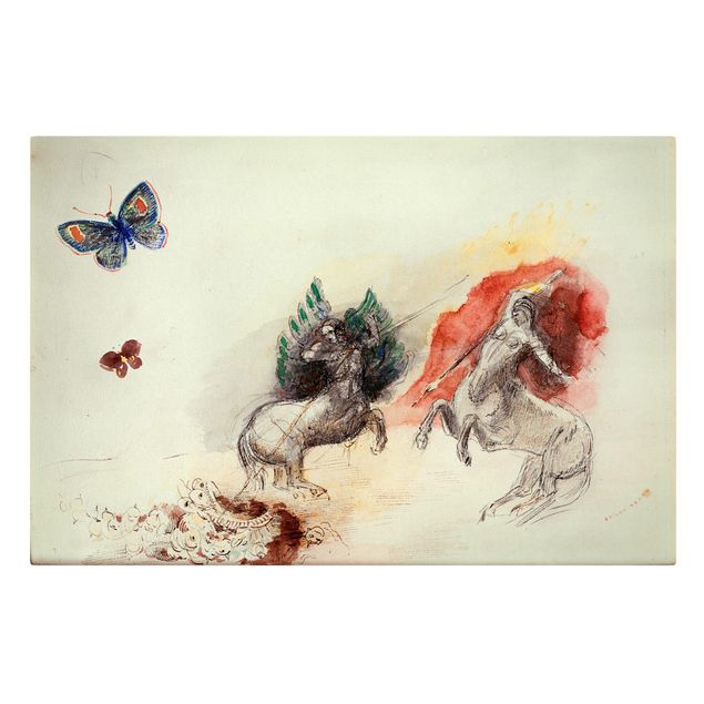 Billeder på lærred kunsttryk Odilon Redon - Battle of the Centaurs