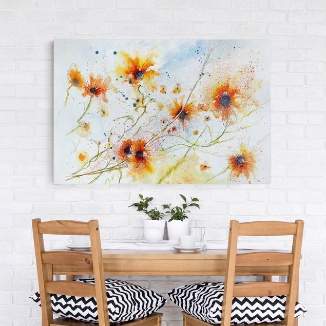 Billeder solsikker Painted Flowers