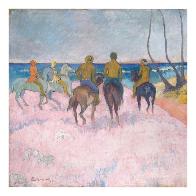 Billeder på lærred kunsttryk Paul Gauguin - Riders On The Beach