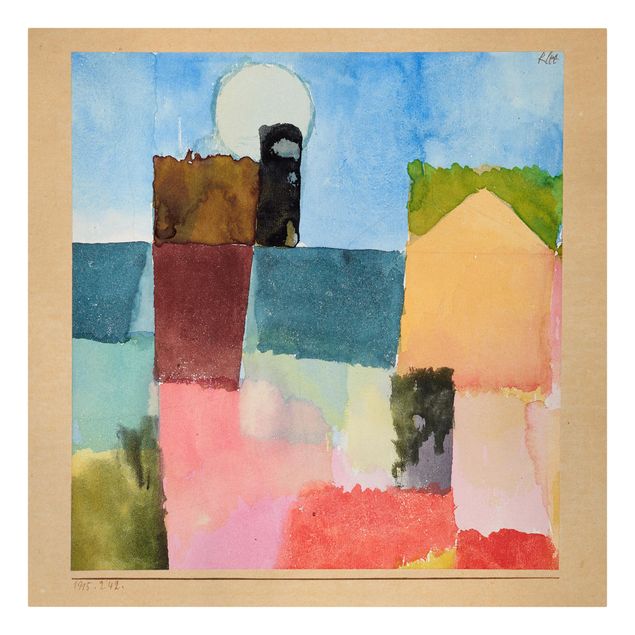 Billeder på lærred abstrakt Paul Klee - Moonrise (St. Germain)