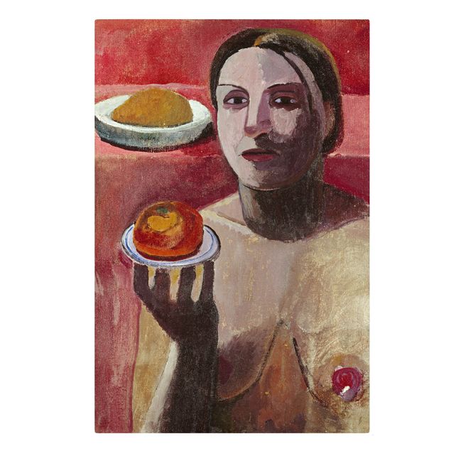 Billeder kunsttryk Paula Modersohn-Becker - Semi-nude Italian Woman with Plate