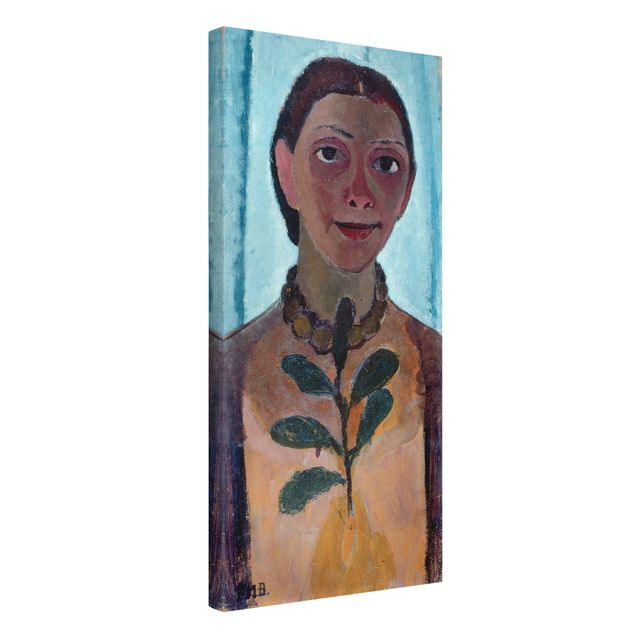 Billeder på lærred kunsttryk Paula Modersohn-Becker - Self-Portrait With Camellia Twig