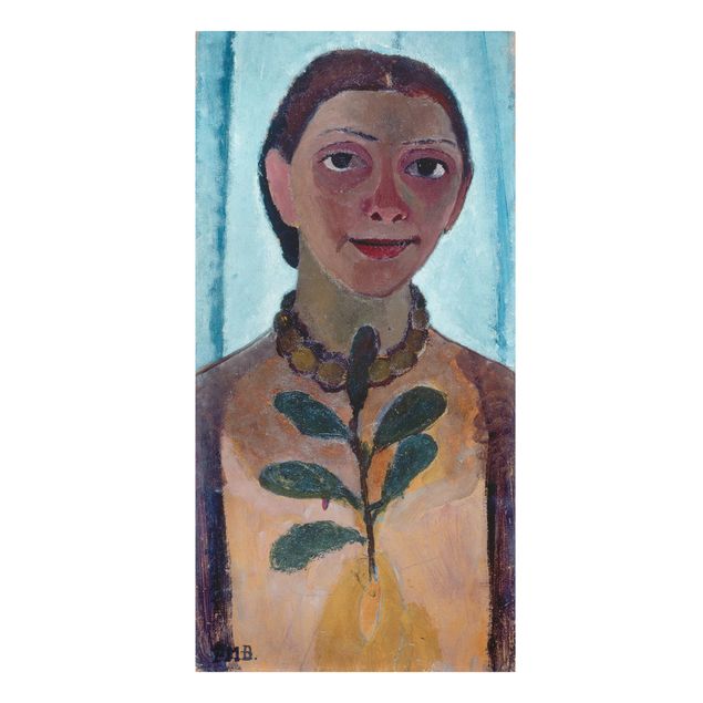 Billeder kunsttryk Paula Modersohn-Becker - Self-Portrait With Camellia Twig