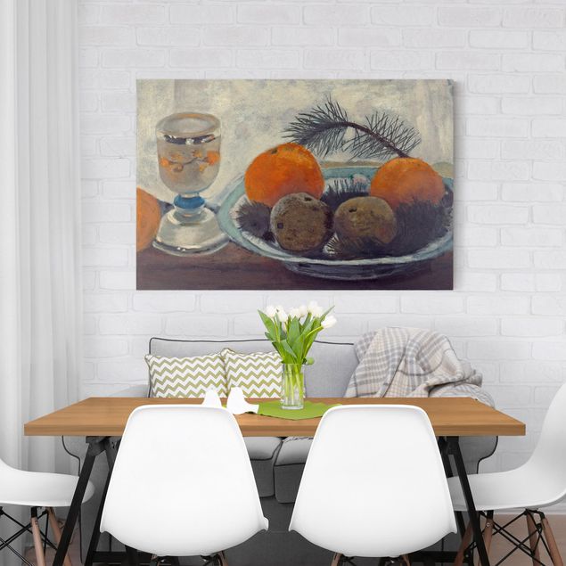 Kunst stilarter Paula Modersohn-Becker - Still Life with frosted Glass Mug, Apples and Pine Branch