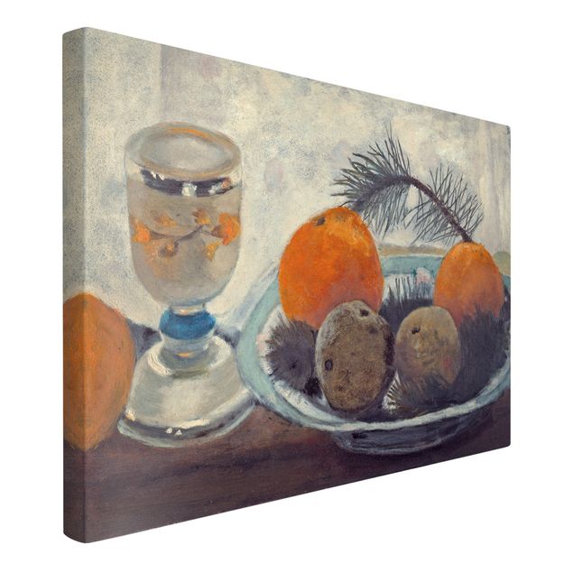 Billeder frugt Paula Modersohn-Becker - Still Life with frosted Glass Mug, Apples and Pine Branch