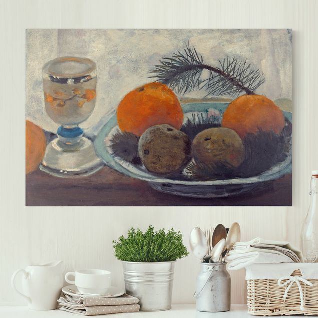 Kunst stilarter ekspressionisme Paula Modersohn-Becker - Still Life with frosted Glass Mug, Apples and Pine Branch