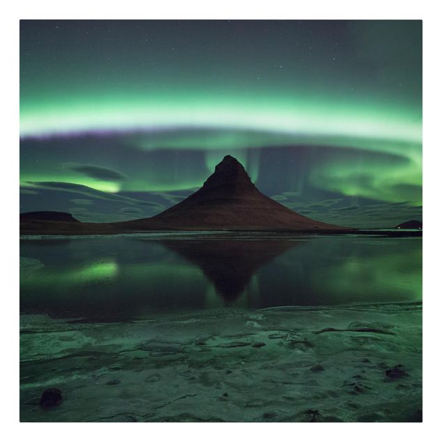 Billeder på lærred arkitektur og skyline Northern Lights In Iceland