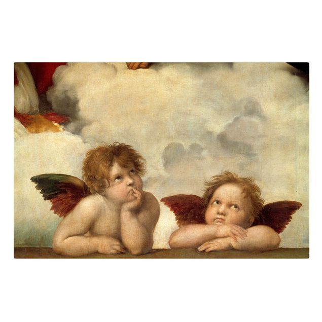 Billeder på lærred spirituelt Raffael - Two Angels. Detail from The Sistine Madonna