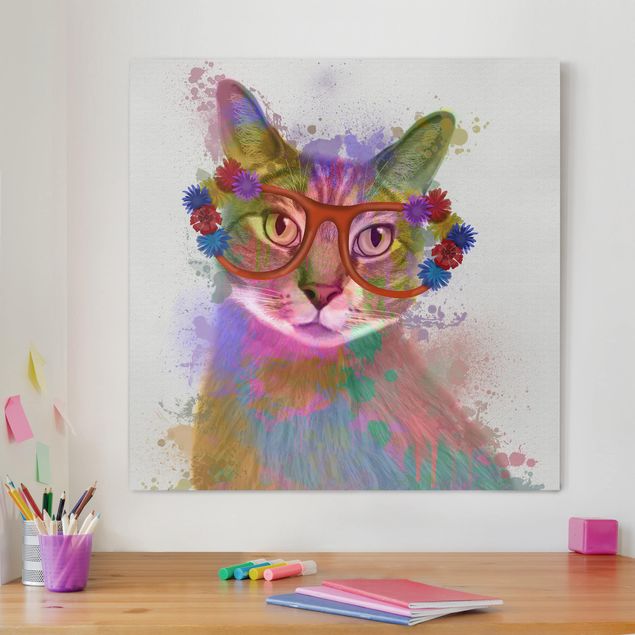 Børneværelse deco Rainbow Splash Cat