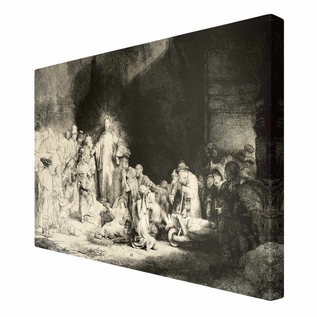 Billeder på lærred kunsttryk Rembrandt van Rijn - Christ healing the Sick. The Hundred Guilder