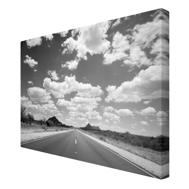 Billeder på lærred sort og hvid Route 66 II