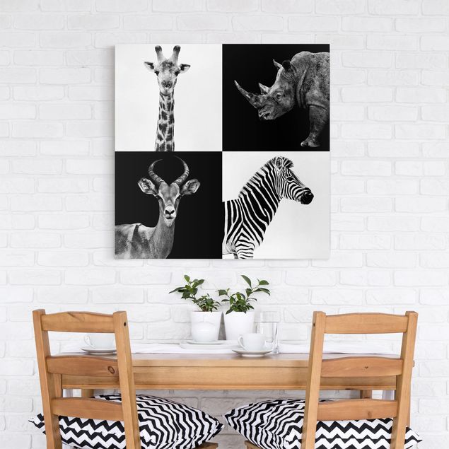 Billeder på lærred zebraer Safari Quartet