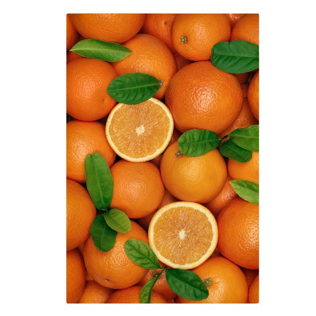 Billeder på lærred grøntsager og frukt Juicy oranges