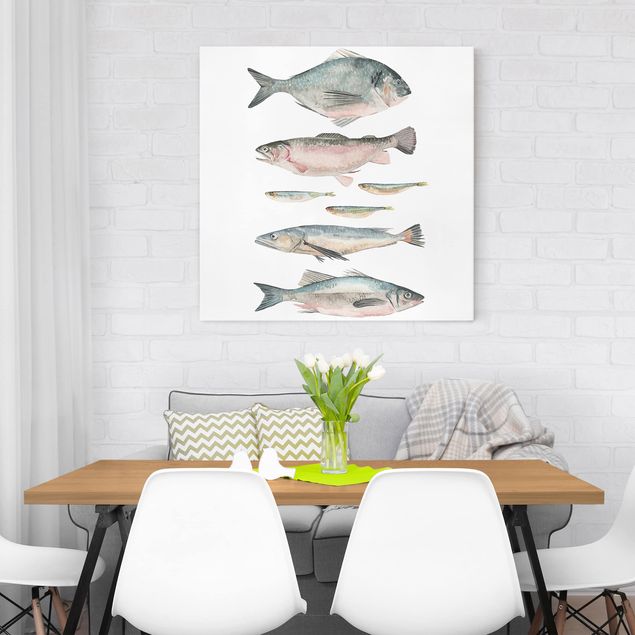 Billeder fisk Seven Fish In Watercolour II