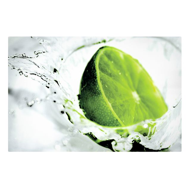 Billeder på lærred grøntsager og frukt Splash Lime