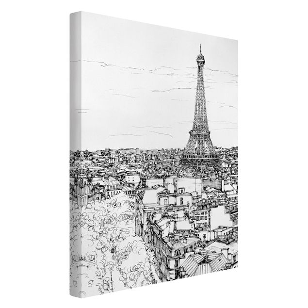 Billeder på lærred arkitektur og skyline City Study - Paris