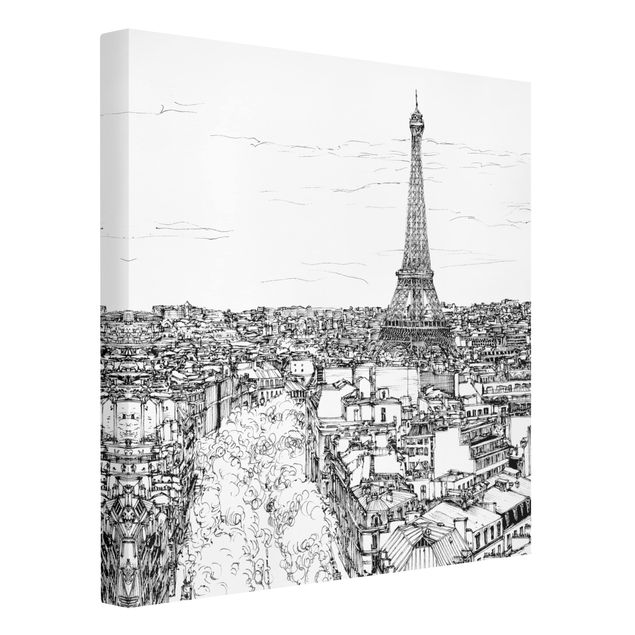 Billeder på lærred arkitektur og skyline City Study - Paris