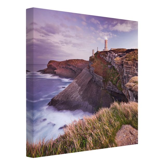 Billeder på lærred solnedgange Cliffs And Lighthouse
