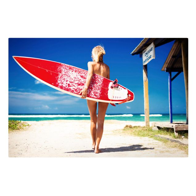 Billeder på lærred landskaber Surfer Girl