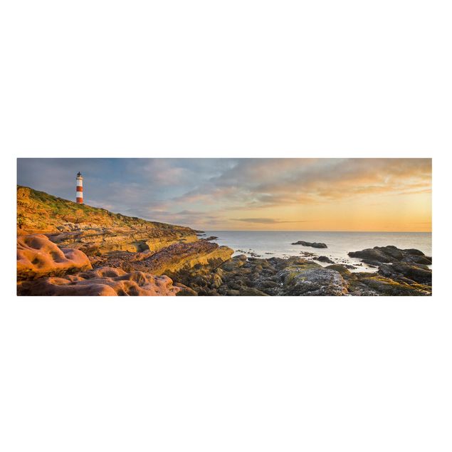Billeder hav Tarbat Ness Lighthouse And Sunset At The Ocean