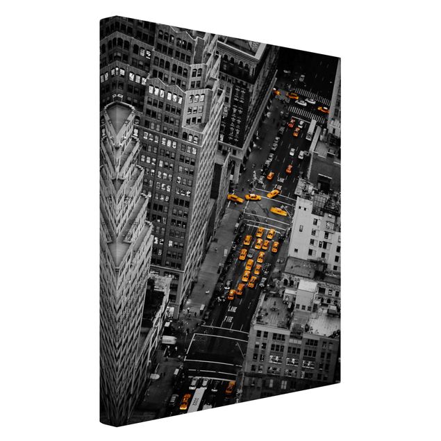 Billeder på lærred arkitektur og skyline Taxi Lights Manhattan