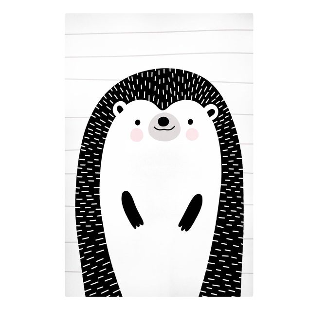 Billeder sort og hvid Zoo With Patterns - Hedgehog