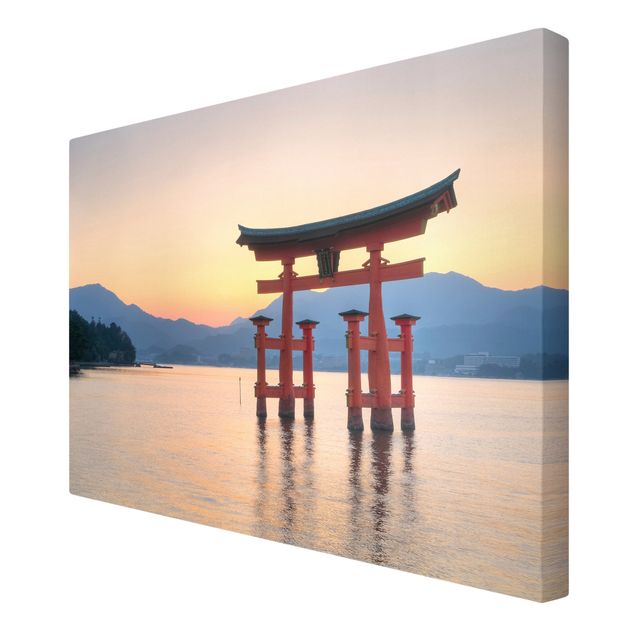 Billeder på lærred arkitektur og skyline Torii At Itsukushima