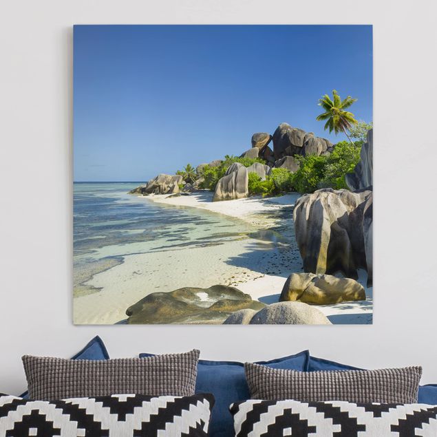 Billeder på lærred caribien Dream Beach Seychelles
