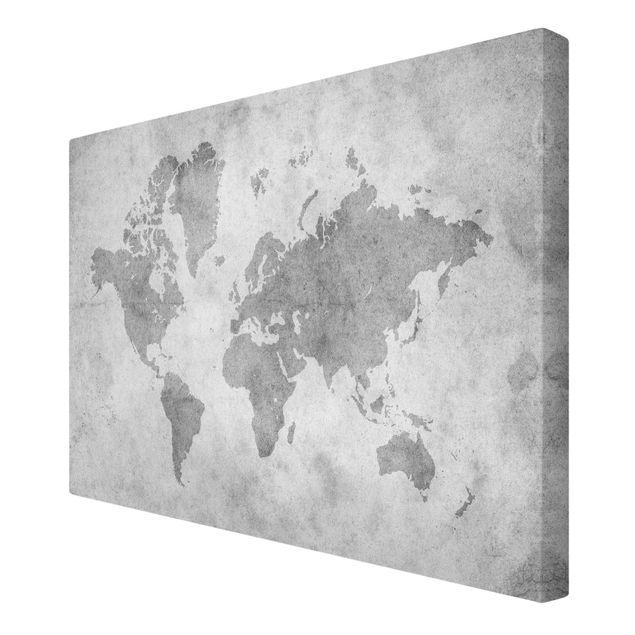 Billeder sort og hvid Vintage World Map II