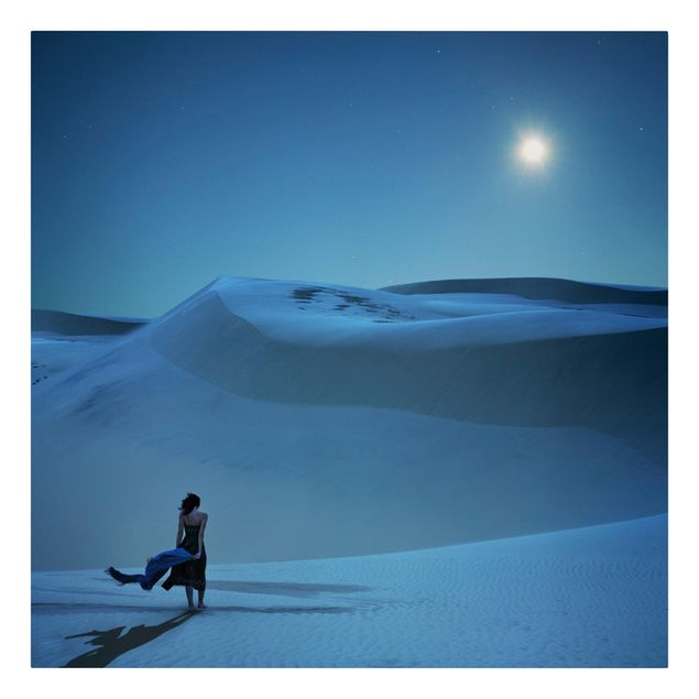 Billeder på lærred landskaber Full Moon Over The Desert