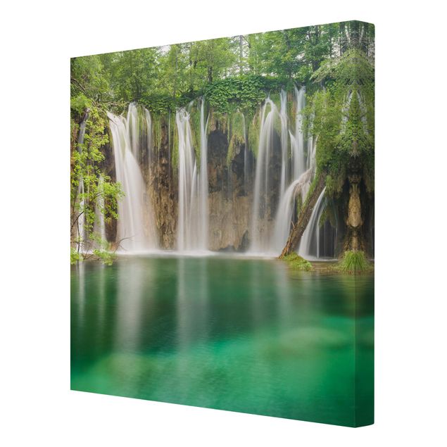 Billeder på lærred skove Waterfall Plitvice Lakes