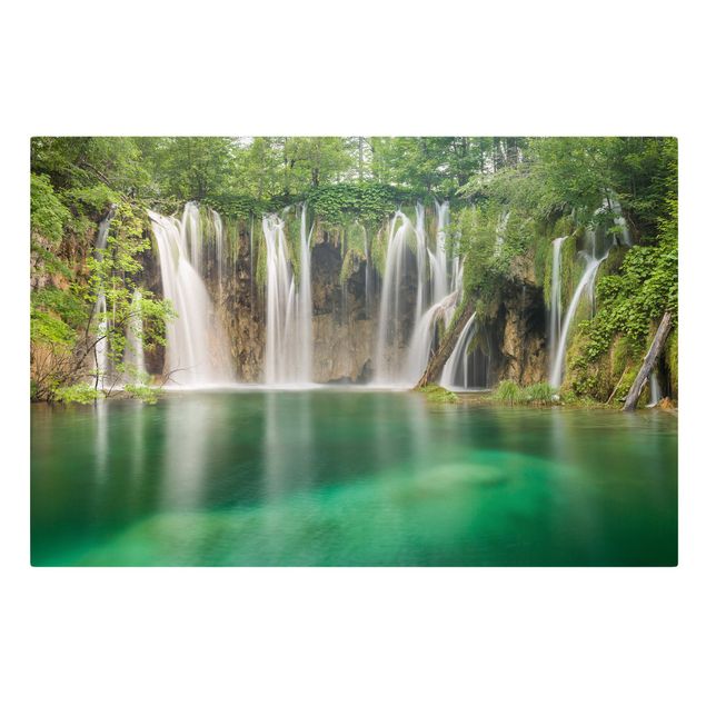 Billeder på lærred landskaber Waterfall Plitvice Lakes
