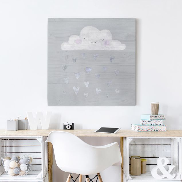 Billeder moderne Cloud With Silver Hearts