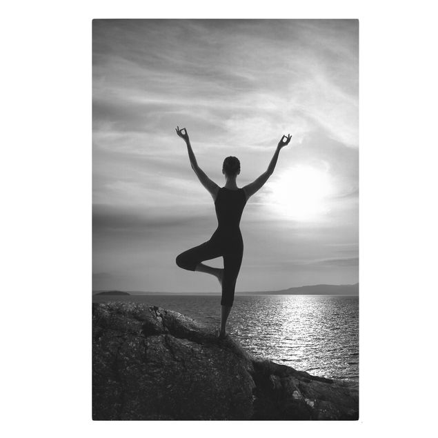 Billeder landskaber Yoga white black