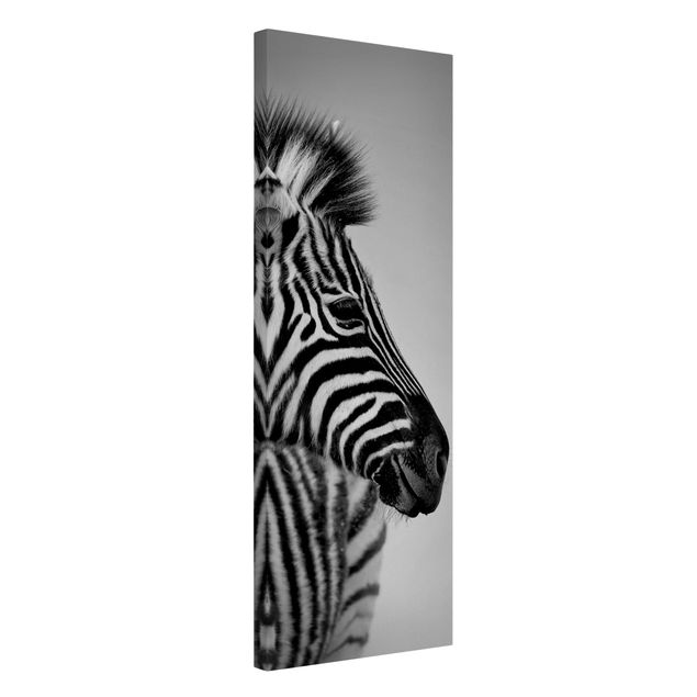 Billeder på lærred sort og hvid Zebra Baby Portrait II