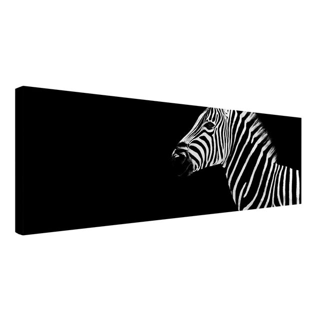 Billeder på lærred sort og hvid Zebra Safari Art