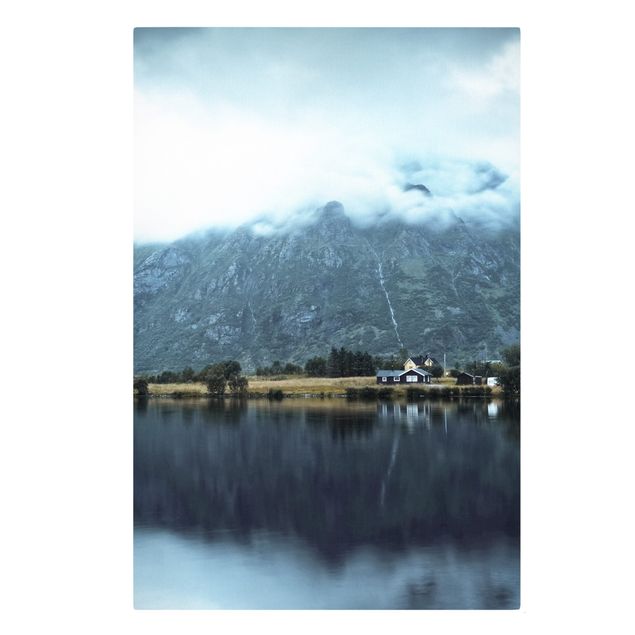 Billeder på lærred landskaber Lofoten Reflection